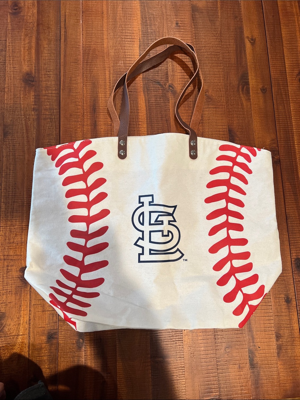 Limited Edition St. Louis Cardinals Baseball  Canvas Tote - Red & White